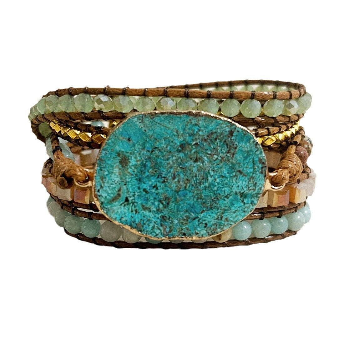 Wickelarmband mit Ozean-Steinen