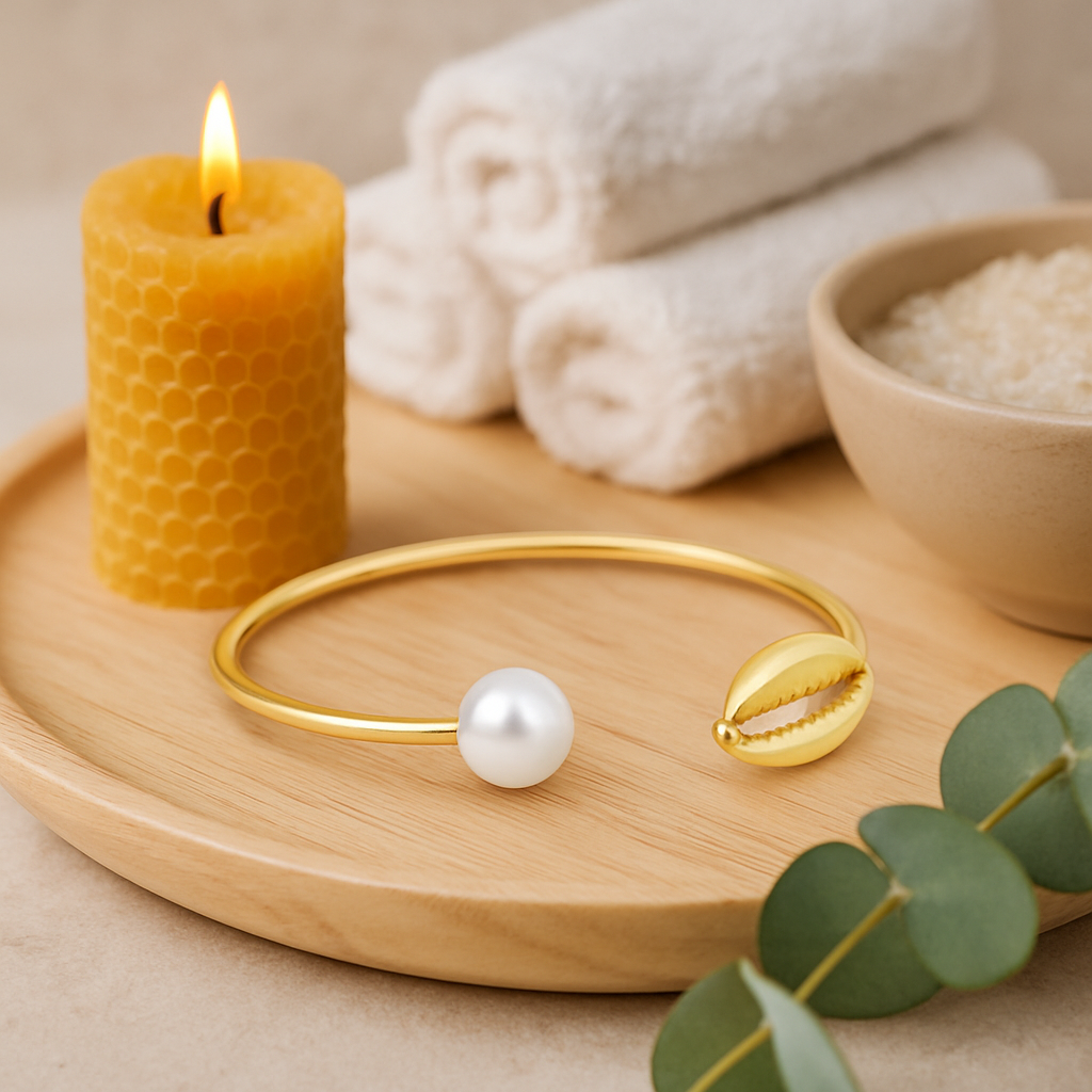 Perlenarmband mit Muschel
