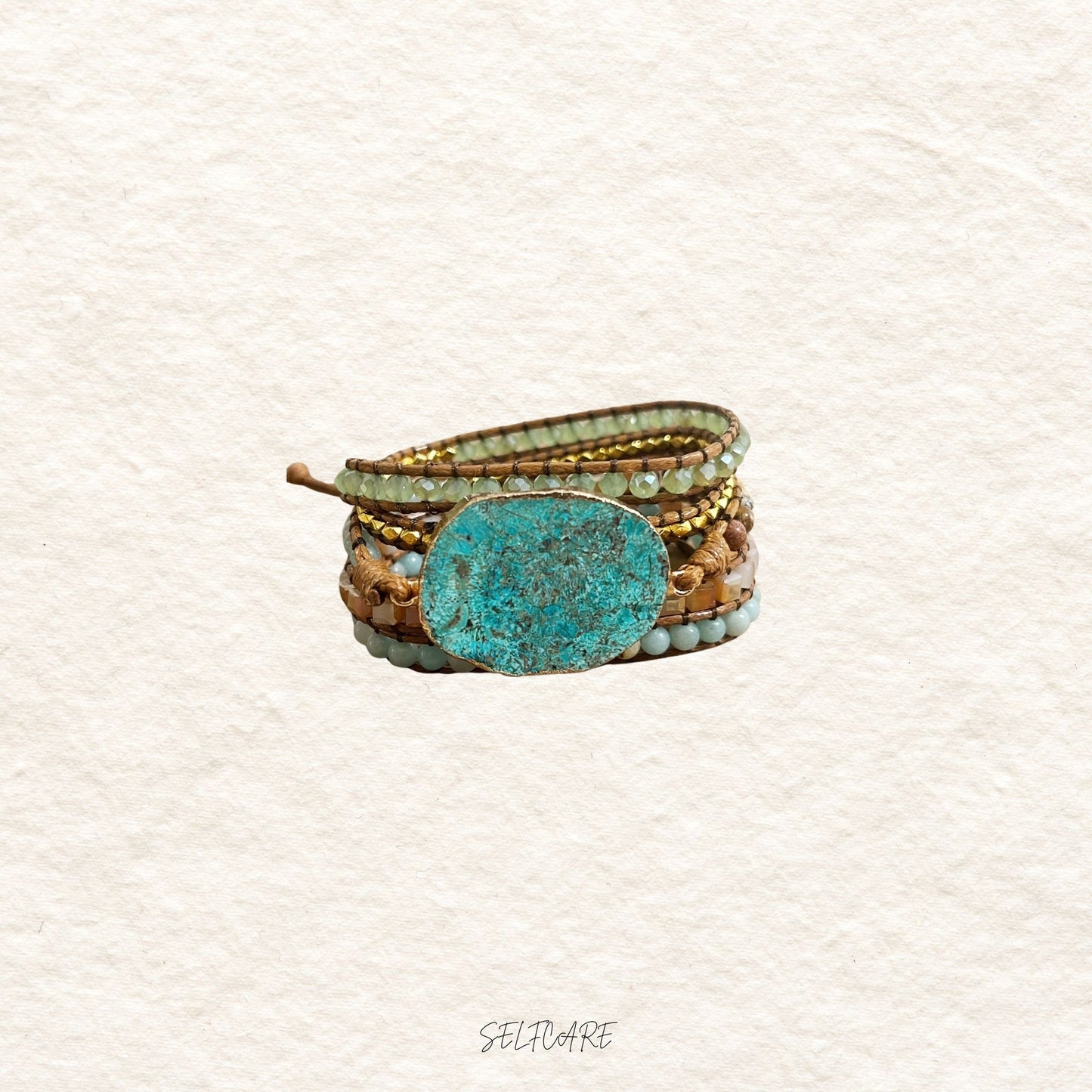 Wickelarmband mit Ozean-Steinen