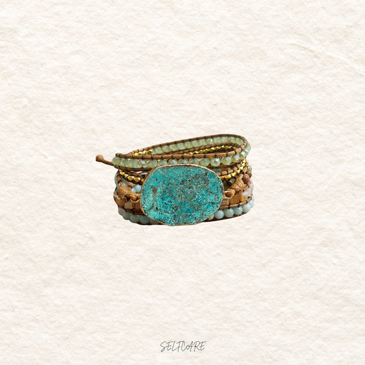 Wickelarmband mit Ozean-Steinen