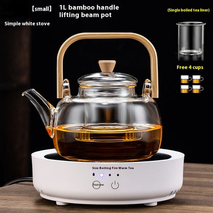 Glasteekanne 1,3 L – Mit Dampf- & Kochfunktion,
